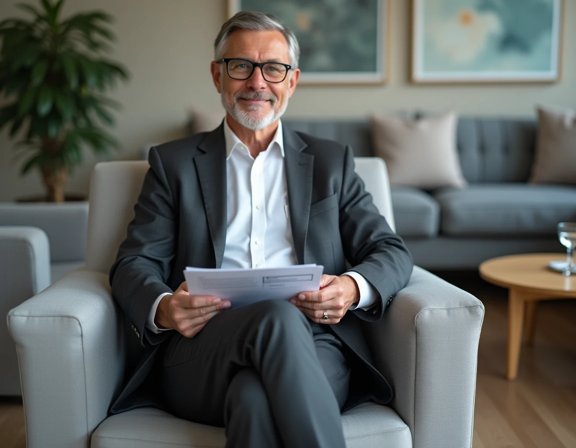 Psychologue clinicien réalisant une évaluation psychologique dans un cabinet de thérapie moderne